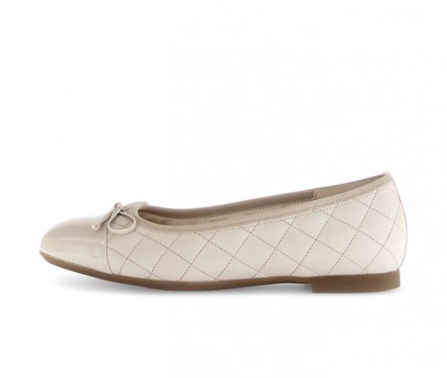 Gabor Damen Eleganter Ballerina Beige - Glattleder Gabor Damen Eleganter Ballerina Beige - Glattleder